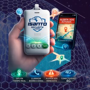 Botón de Pánico Tipo Tarjeta con GPS y Comunicación Bidireccional 4G